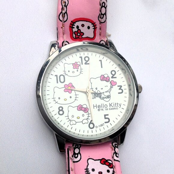 Hello Kitty Wrist Watch  by Sanrio  w Pink + Black Ms. Hello Kitty Everywhere - Picture 2 of 14